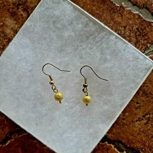 ARTESAN CREATED DESIGNED  PAVE 4MM GOLD DISCO BALL SWING ACCENT HYPERALLERGENIC